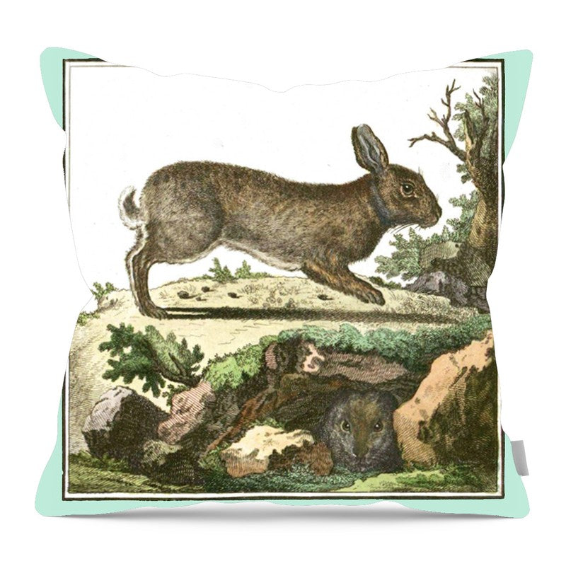 Vintage Running Bunny - Pillow — 16-inch linen-look pillow