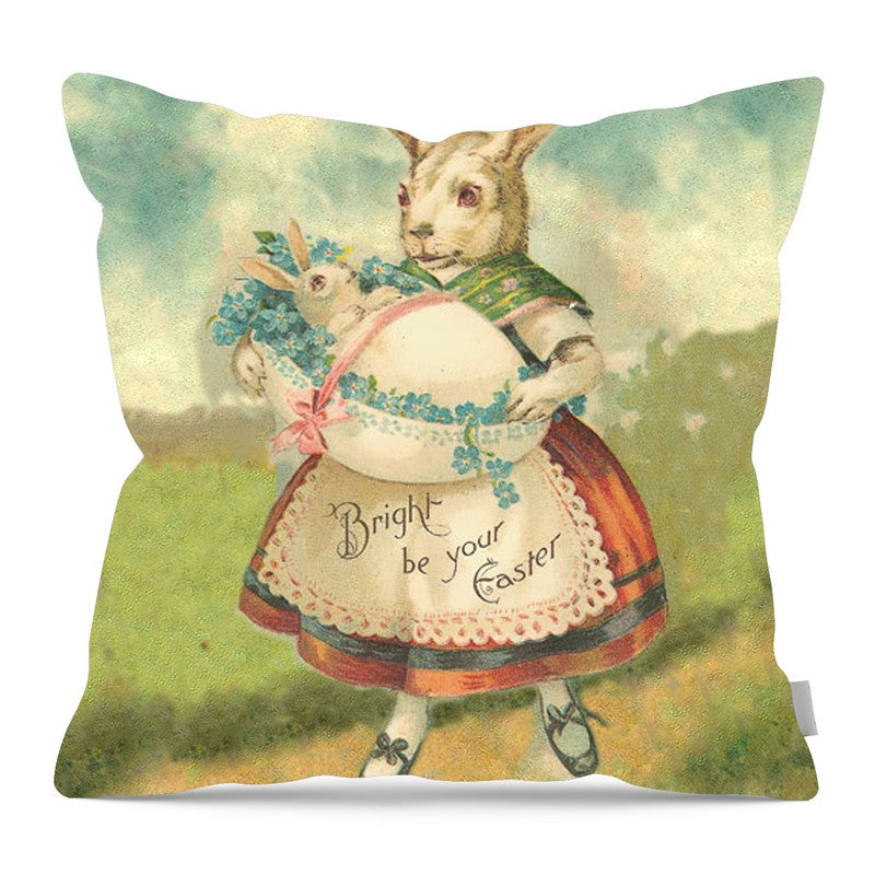 Bright Be Your Easter - Pillow — 16-inch linen-look pillow