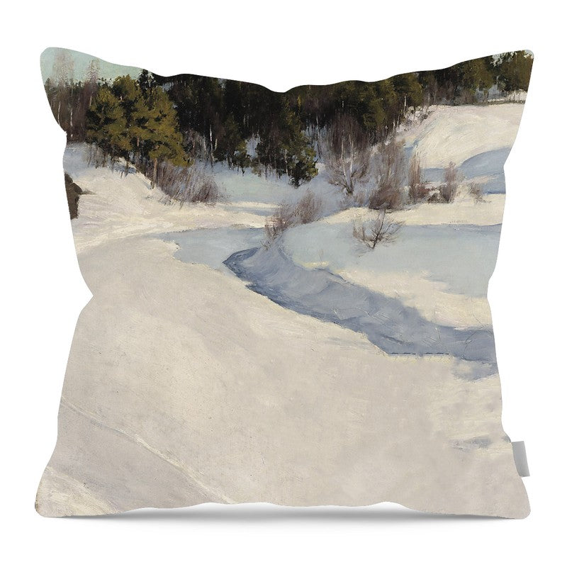Winter scene - Pillow — 16-inch linen-look pillow