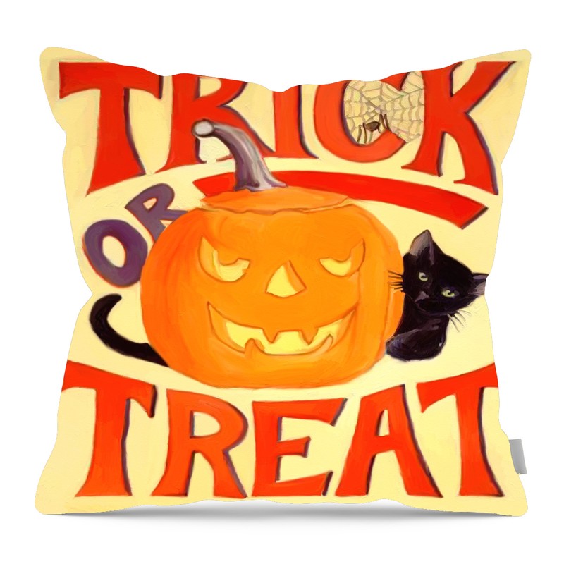 Trick or Treat - Pillow — 16-inch linen-look pillow