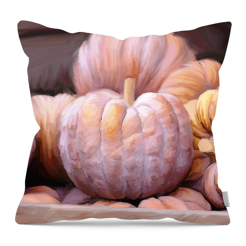Rustic Pumpkins - Pillow — 16-inch linen-look pillow