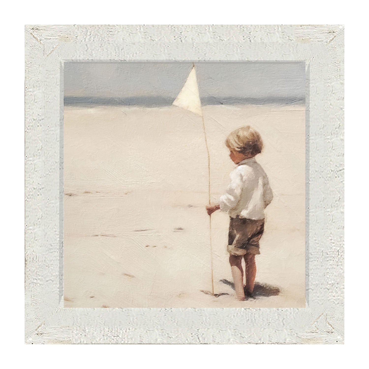 Boy on beach - Framed art