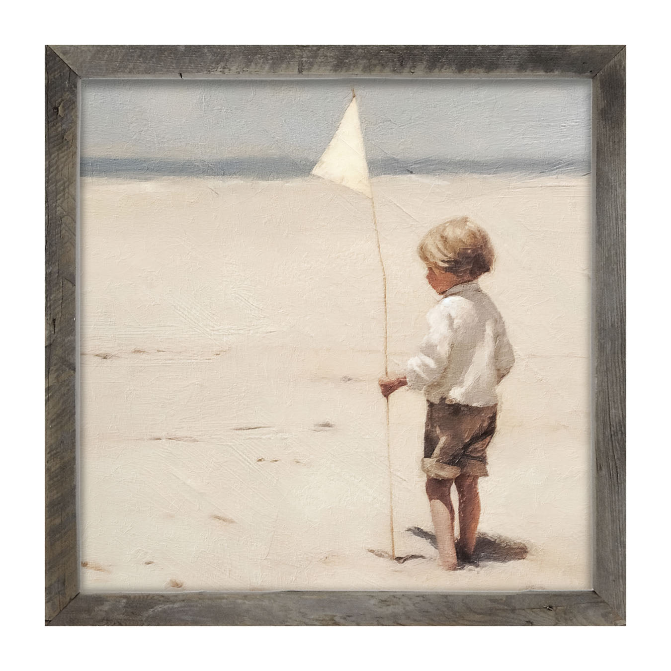 Boy on beach - Framed art