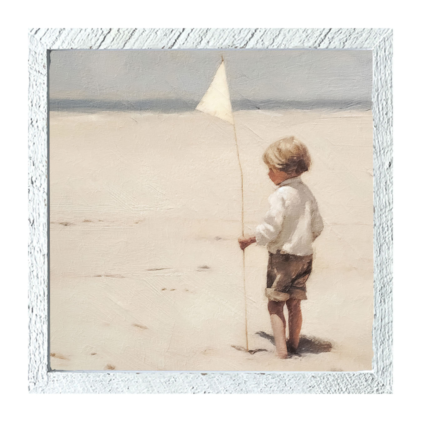 Boy on beach - Framed art