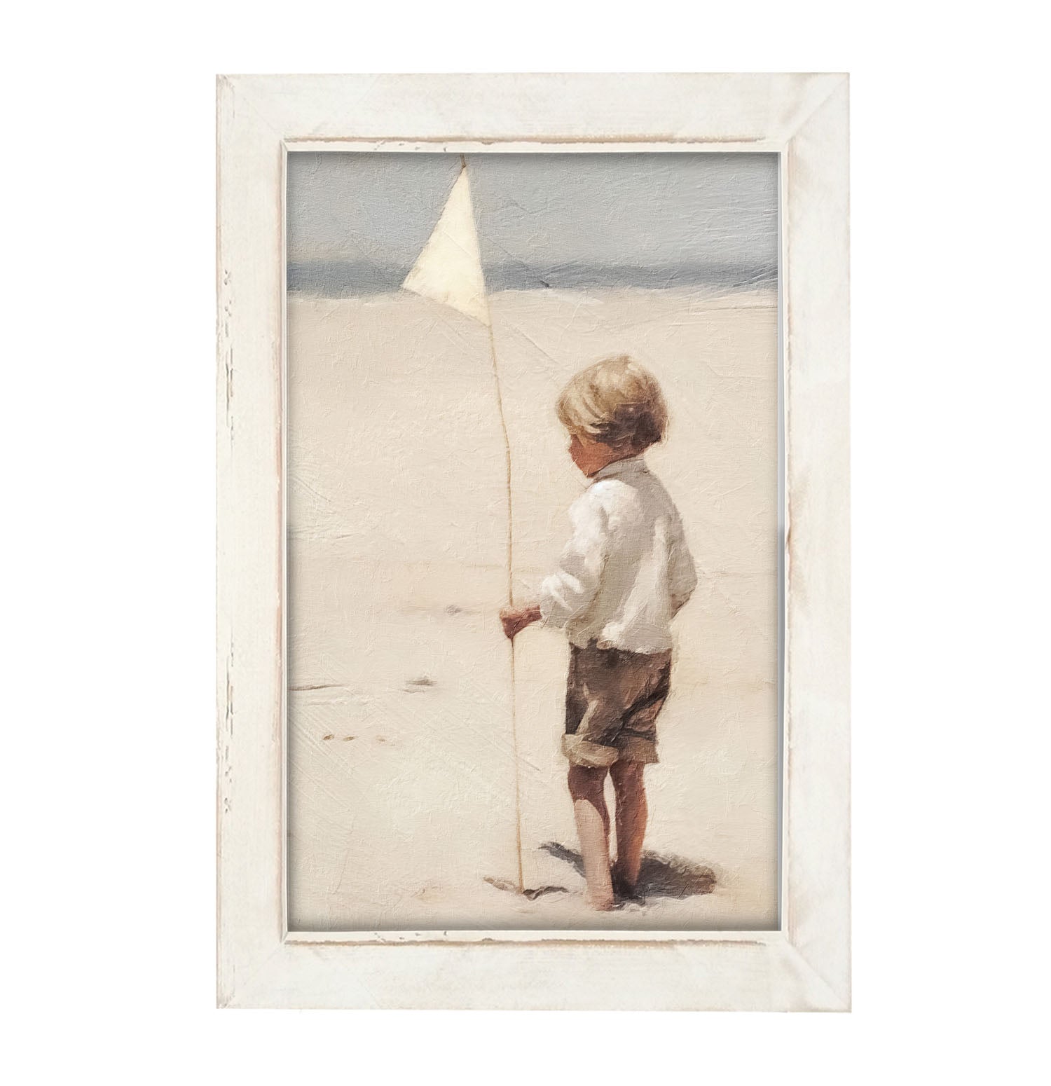 Boy on beach - Framed art