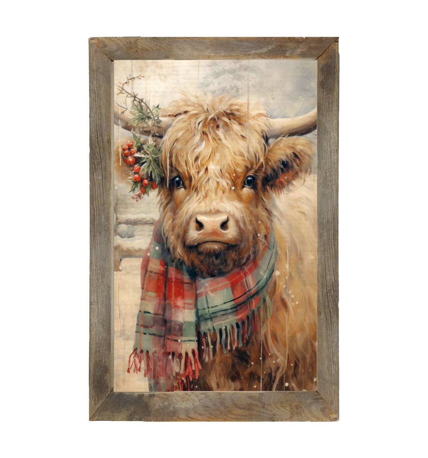 Cow with scarf - Framed Art