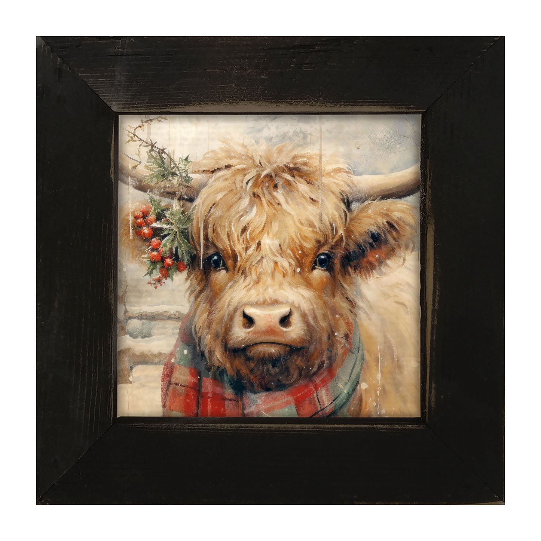 Cow with scarf - Framed Art