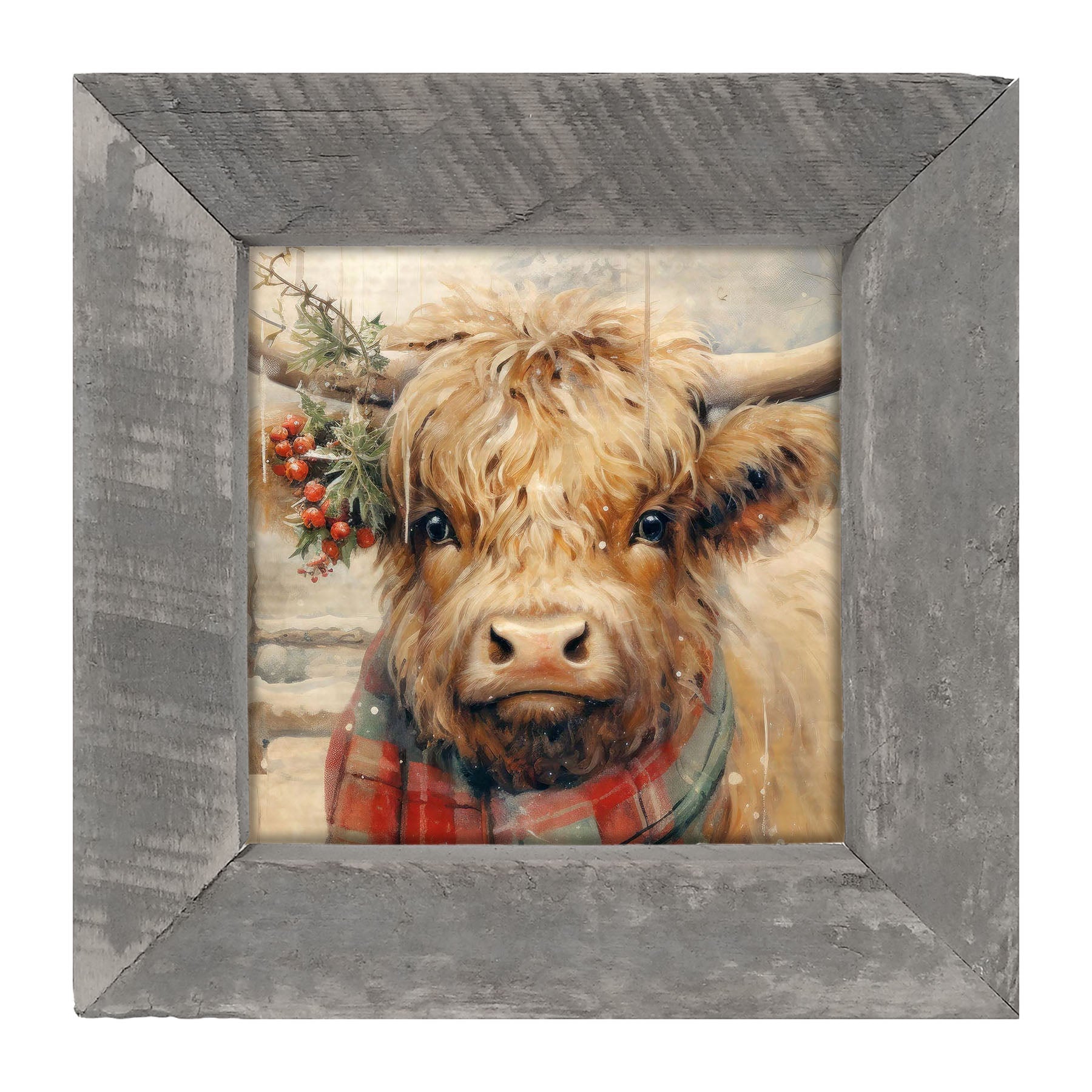 Cow with scarf - Framed Art