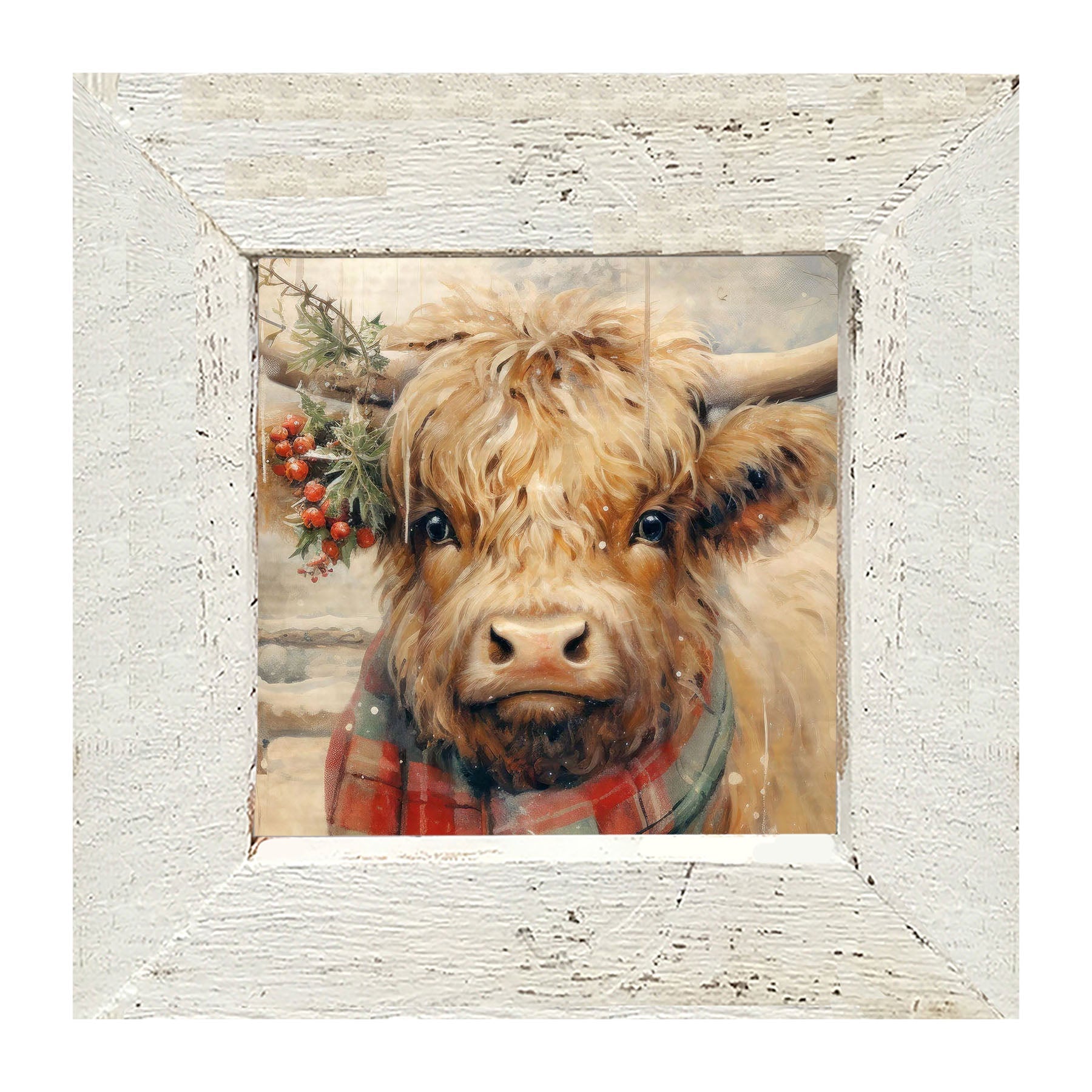 Cow with scarf - Framed Art