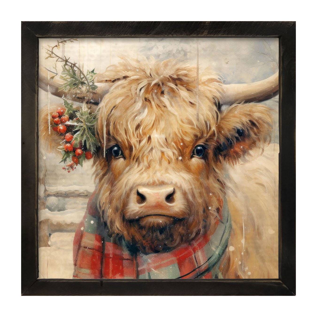 Cow with scarf - Framed Art