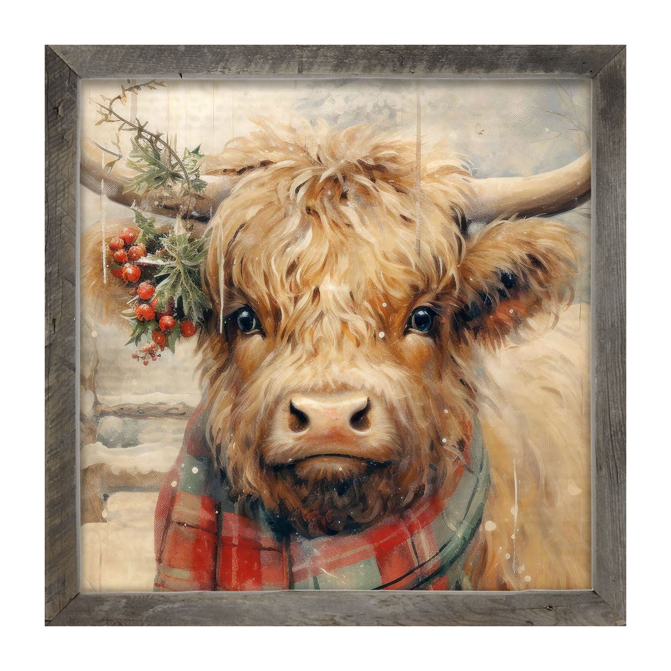 Cow with scarf - Framed Art