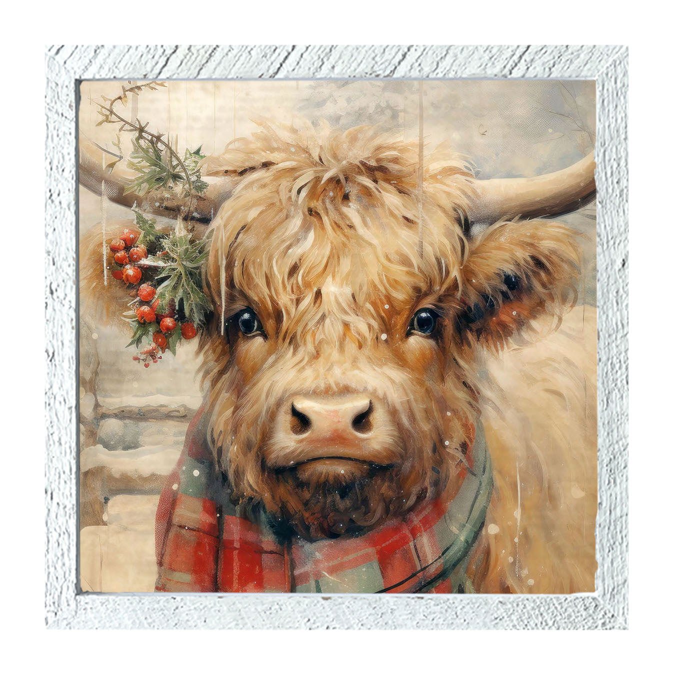 Cow with scarf - Framed Art