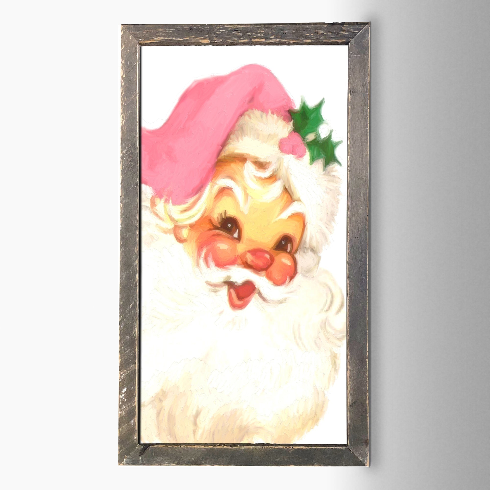 Pink Santa - Framed Art