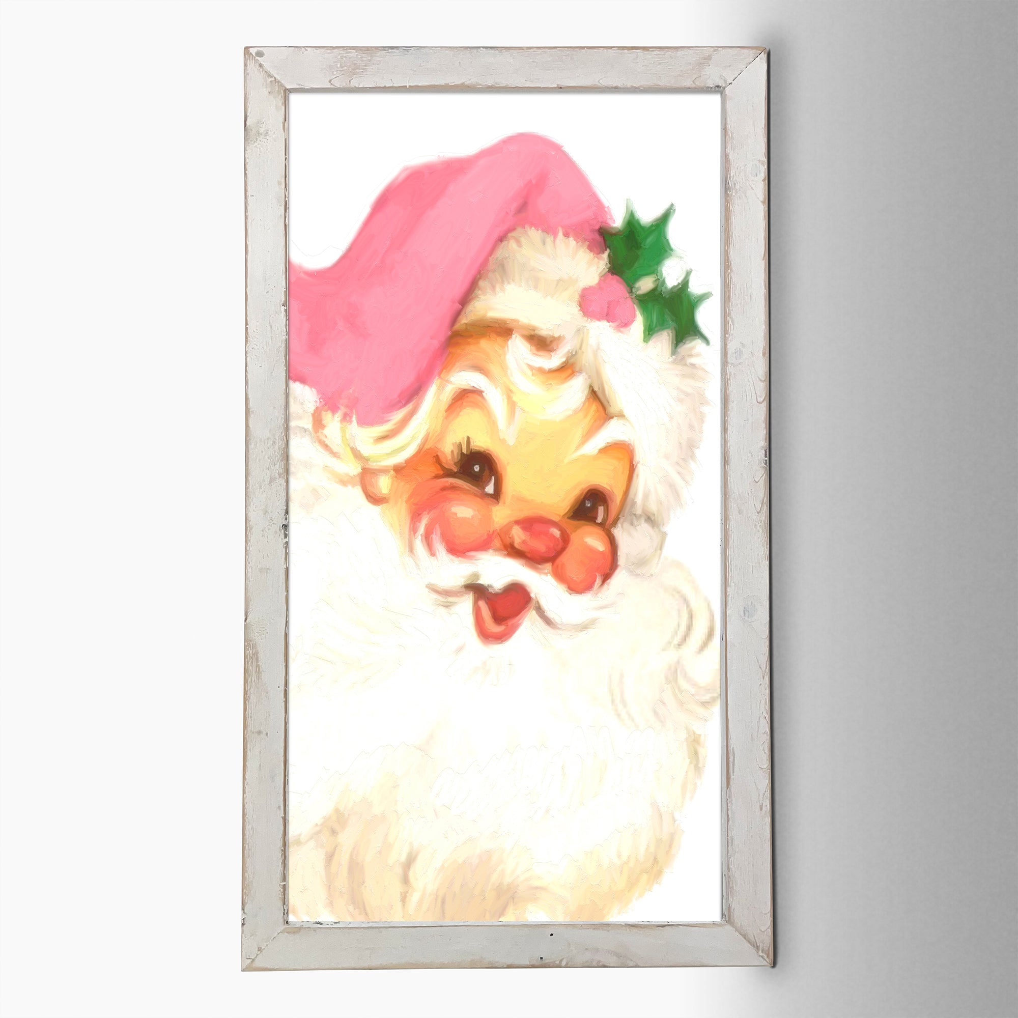 Pink Santa - Framed Art