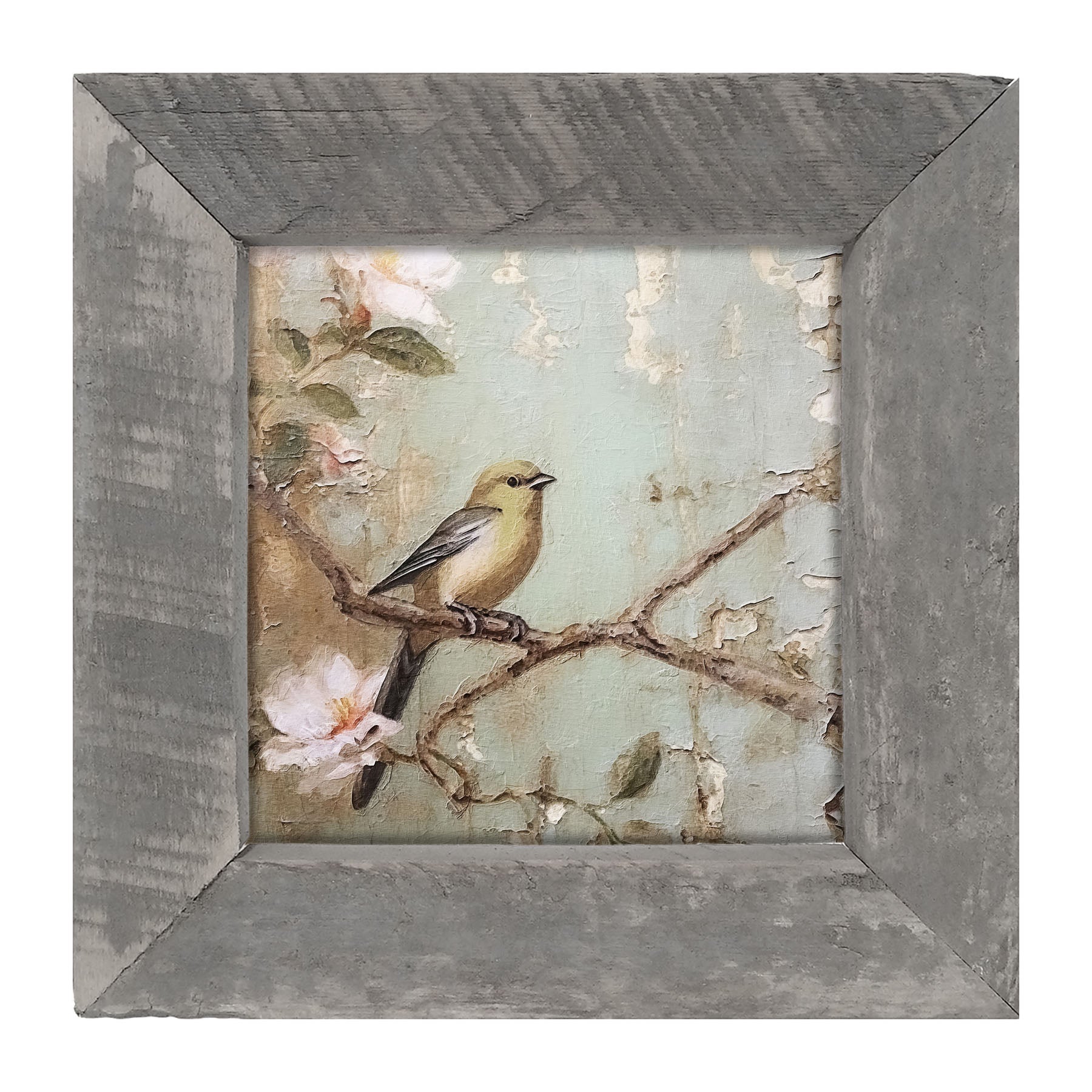 Yellow bird on branch - Framed Art