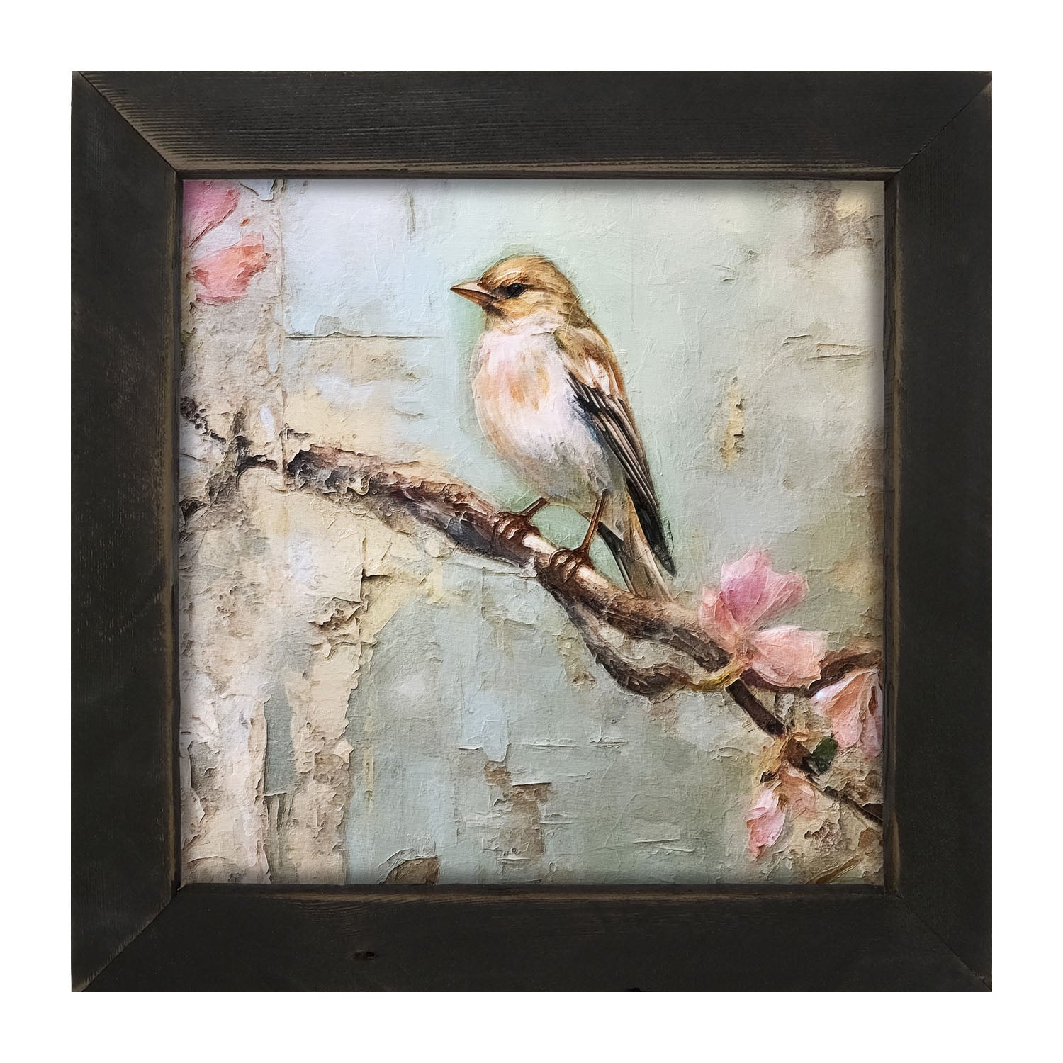 Bird on branch - Framed art