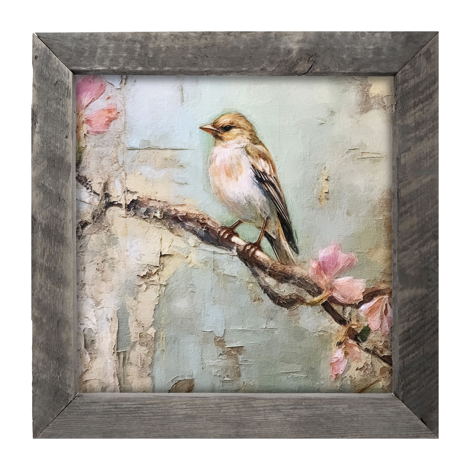 Bird on branch - Framed art