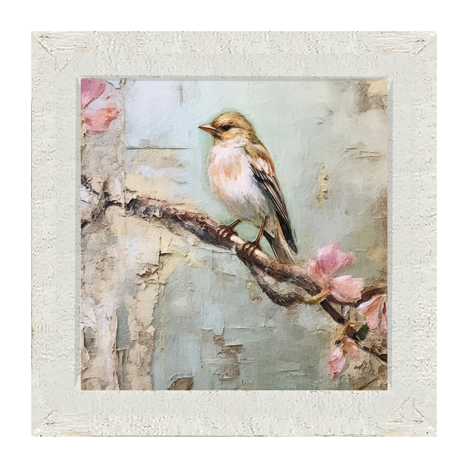 Bird on branch - Framed art