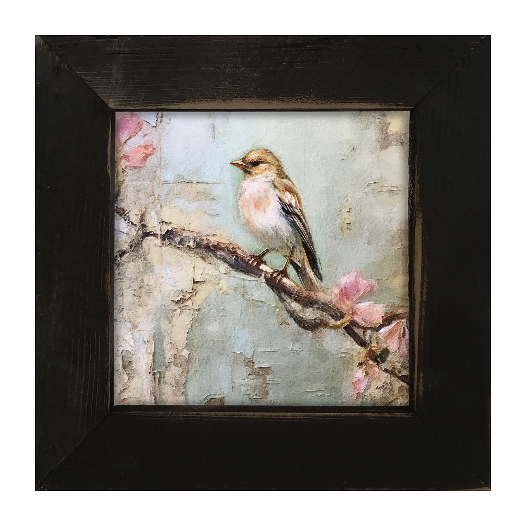 Bird on branch - Framed art