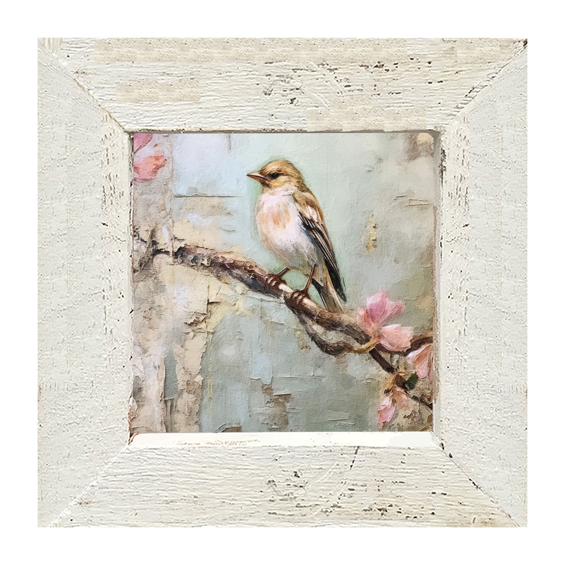 Bird on branch - Framed art