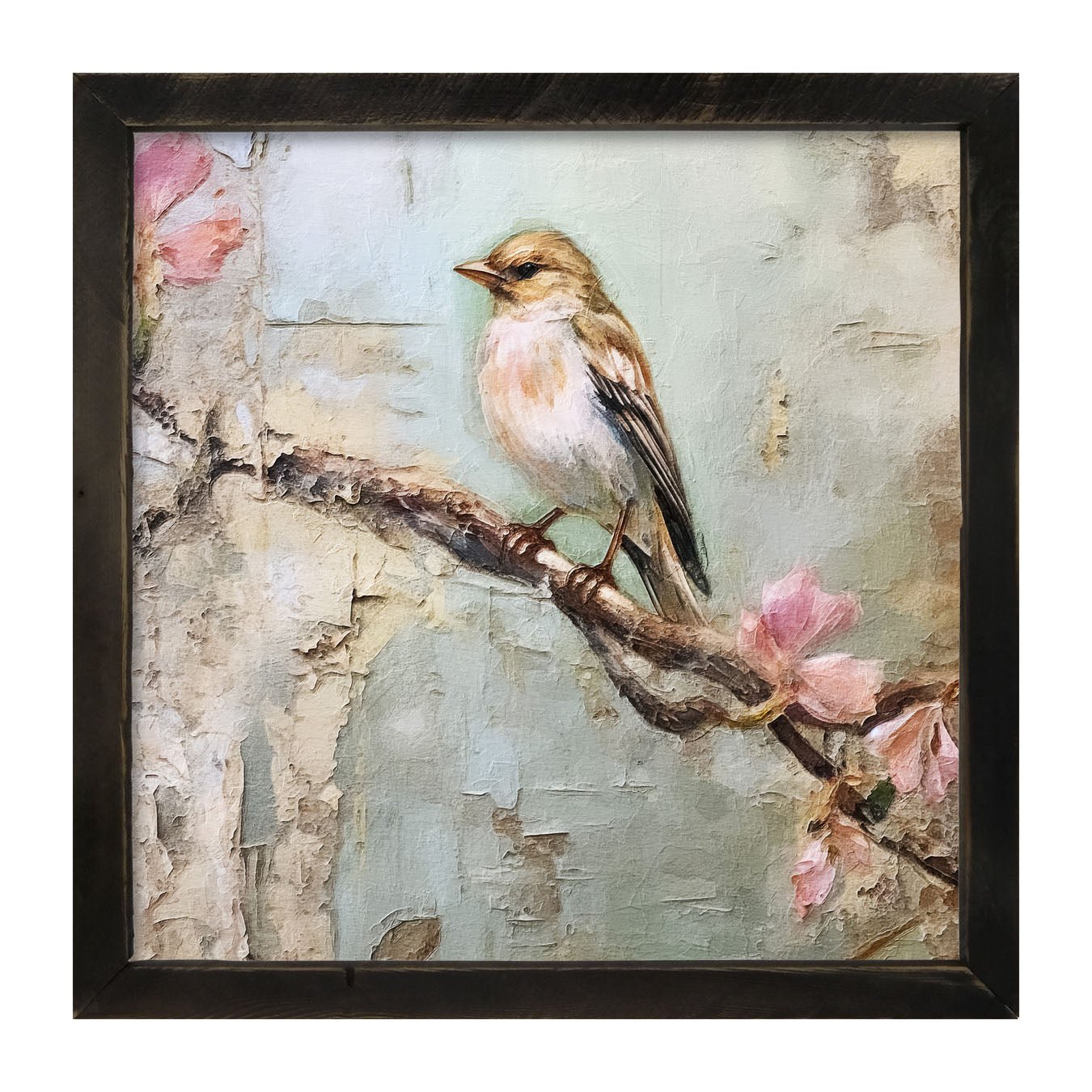 Bird on branch - Framed art