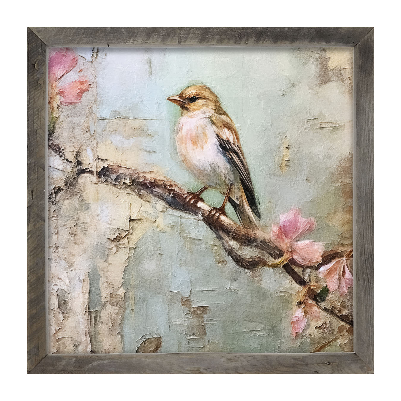 Bird on branch - Framed art