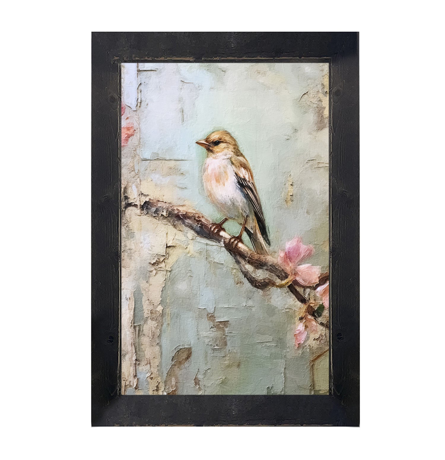 Bird on branch - Framed art