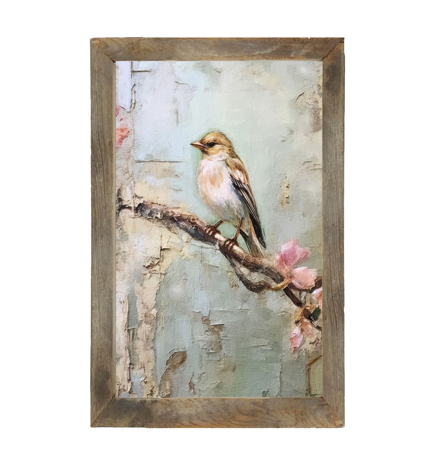 Bird on branch - Framed art