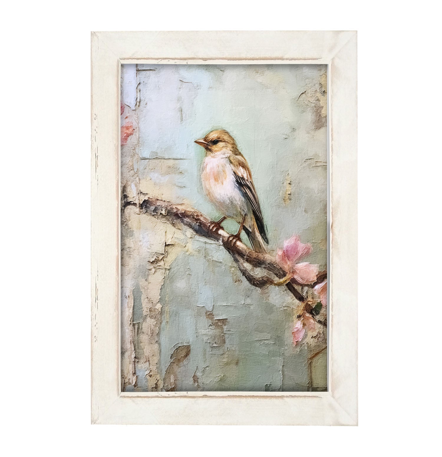 Bird on branch - Framed art