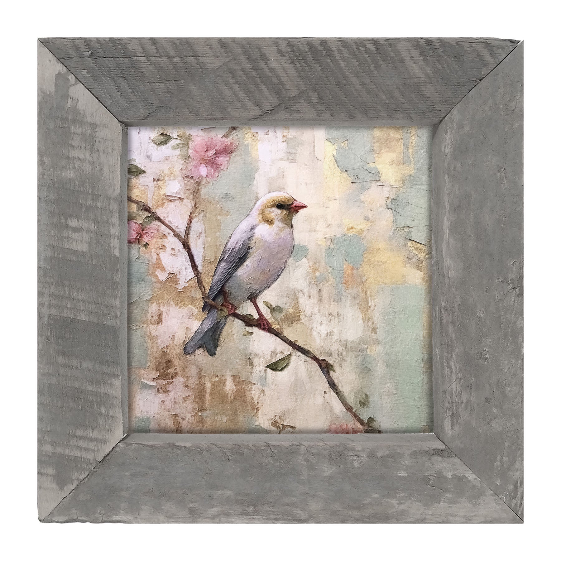 White bird with blue wings - Framed Art