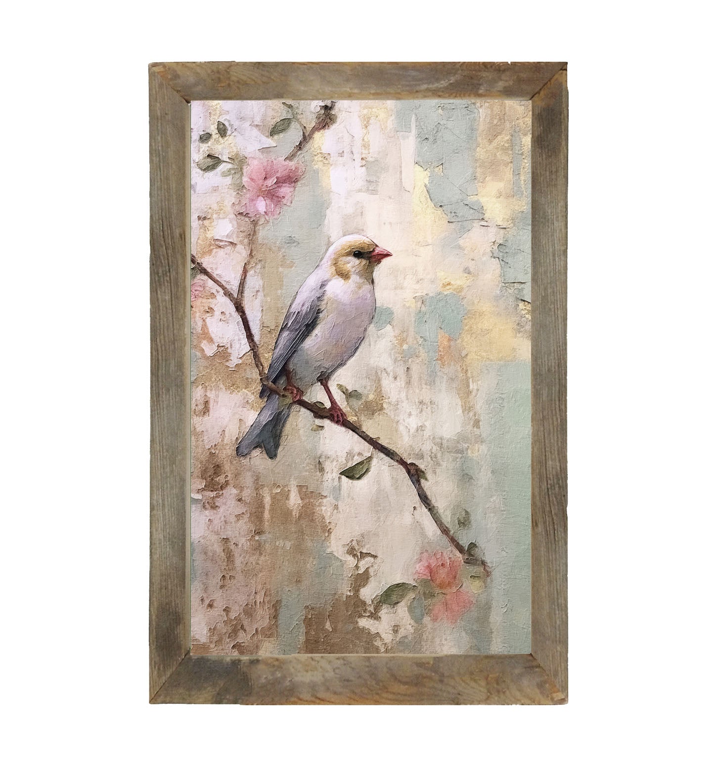 White bird with blue wings - Framed Art