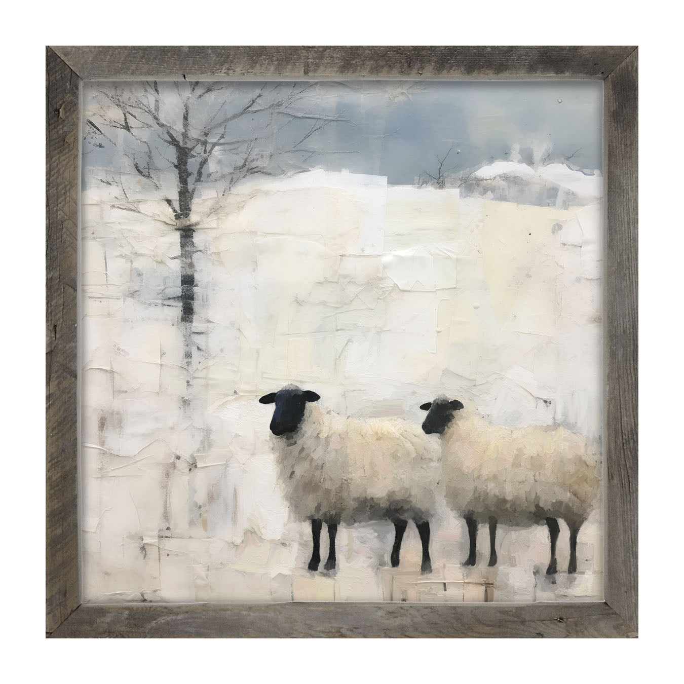 Winter Sheep - Framed Art