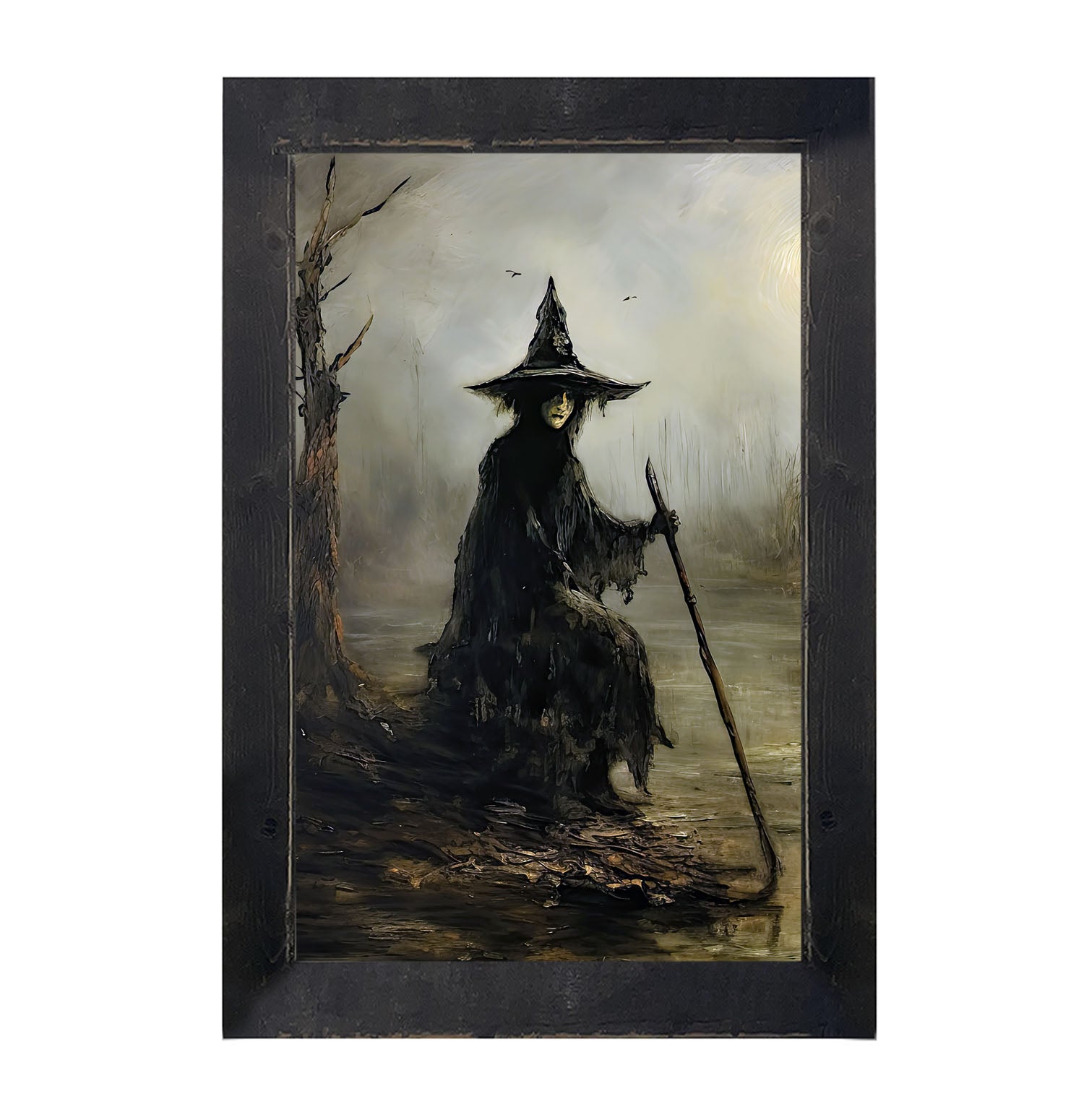 Witch on a path - Framed art