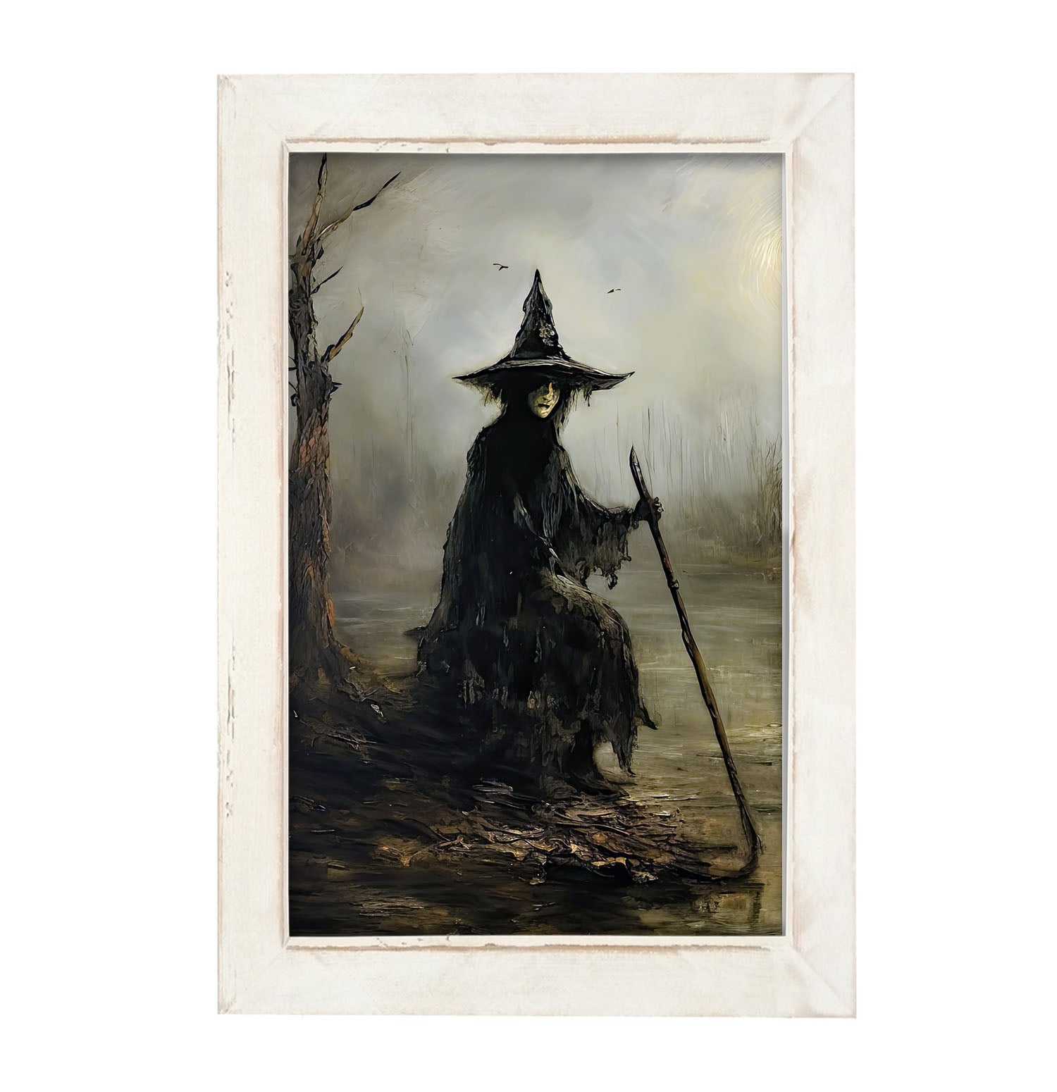 Witch on a path - Framed art