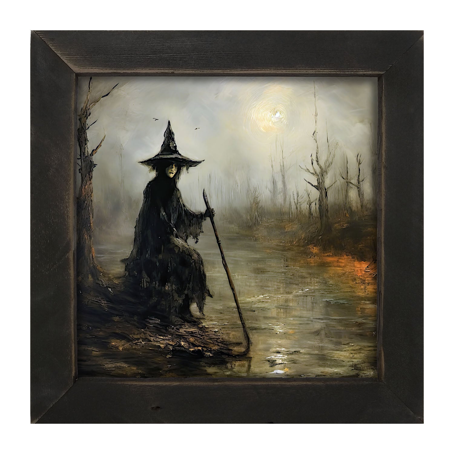 Witch on a path - Framed art