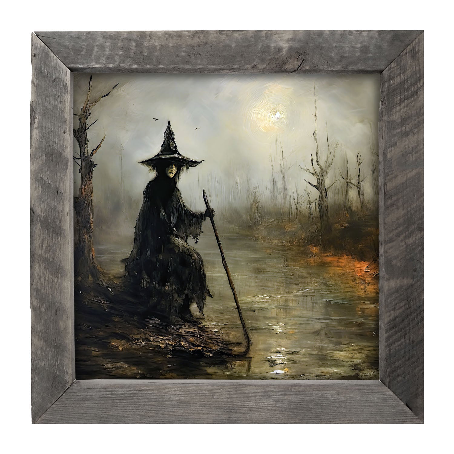 Witch on a path - Framed art