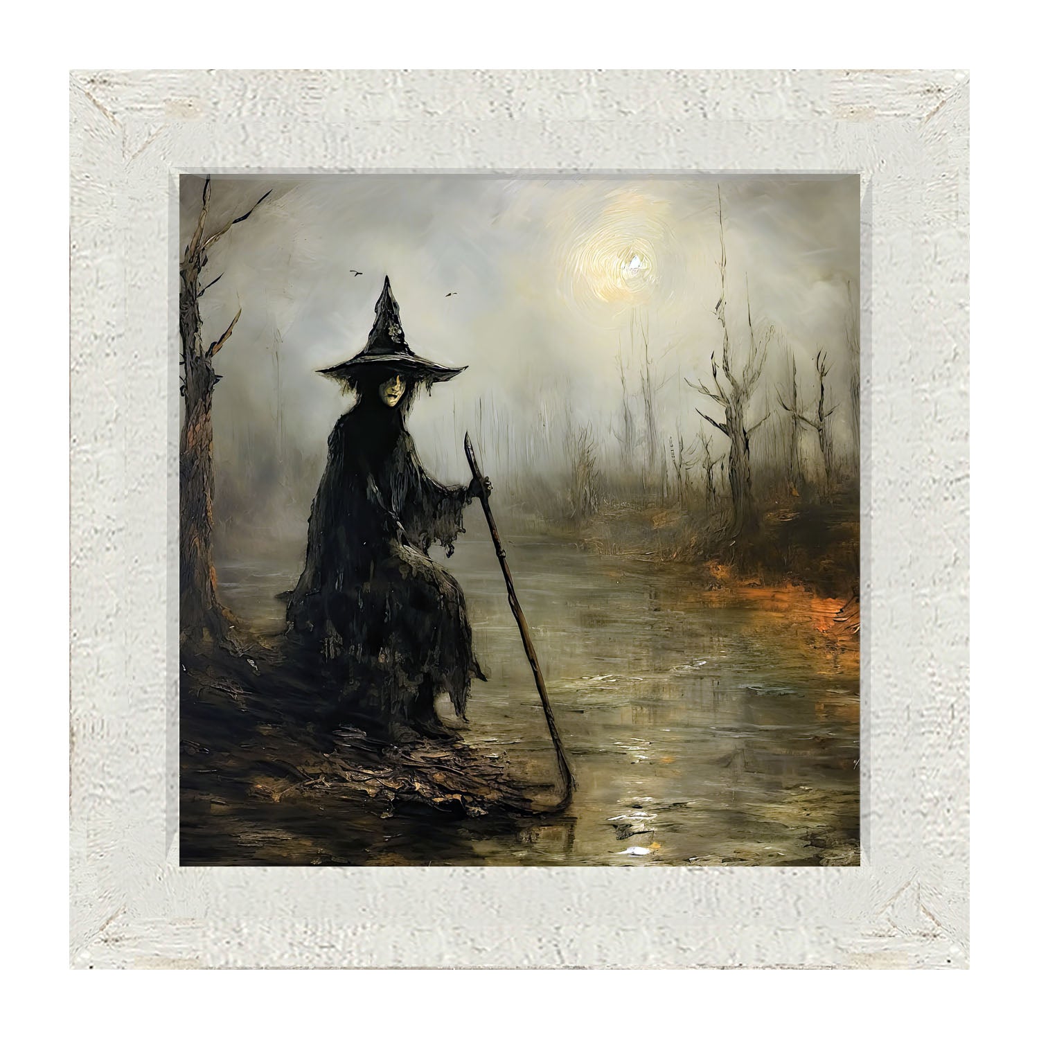 Witch on a path - Framed art