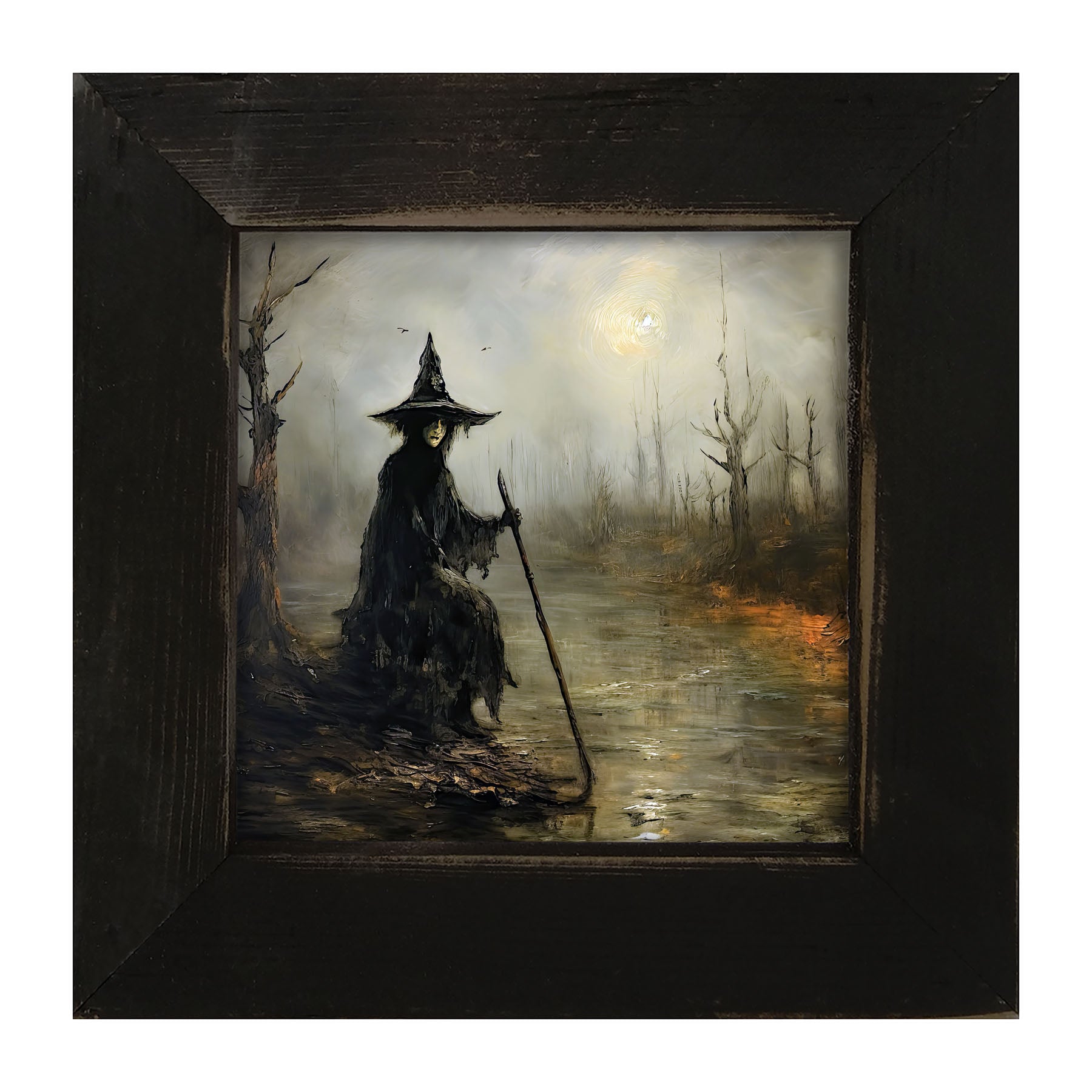 Witch on a path - Framed art