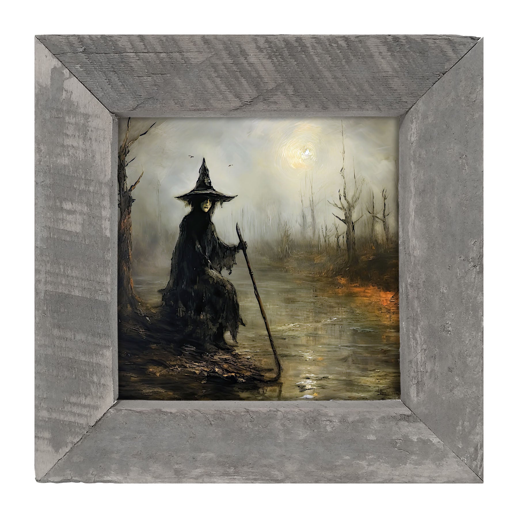 Witch on a path - Framed art