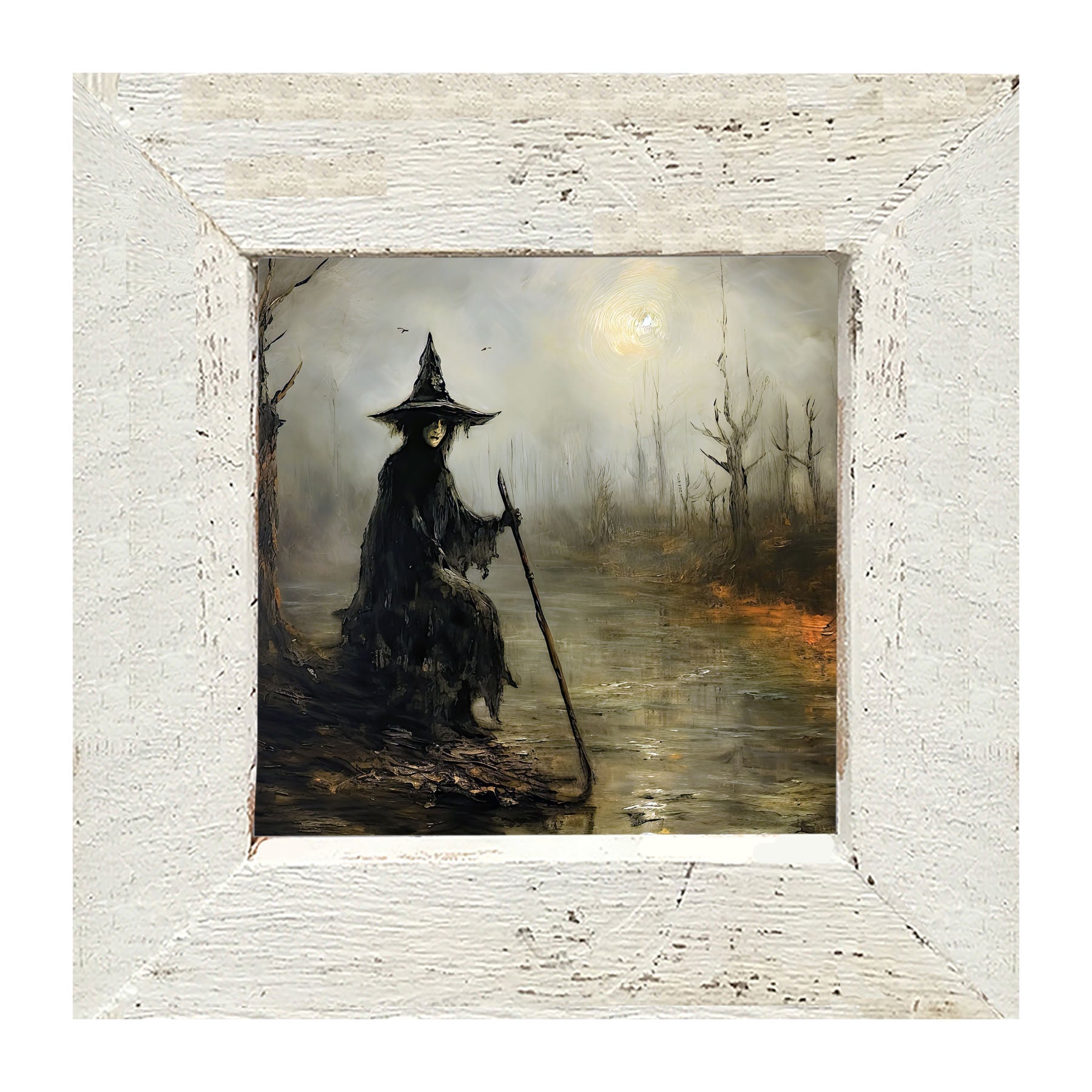 Witch on a path - Framed art