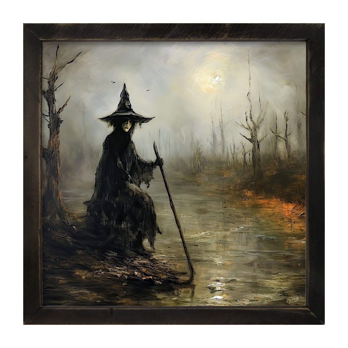 Witch on a path - Framed art