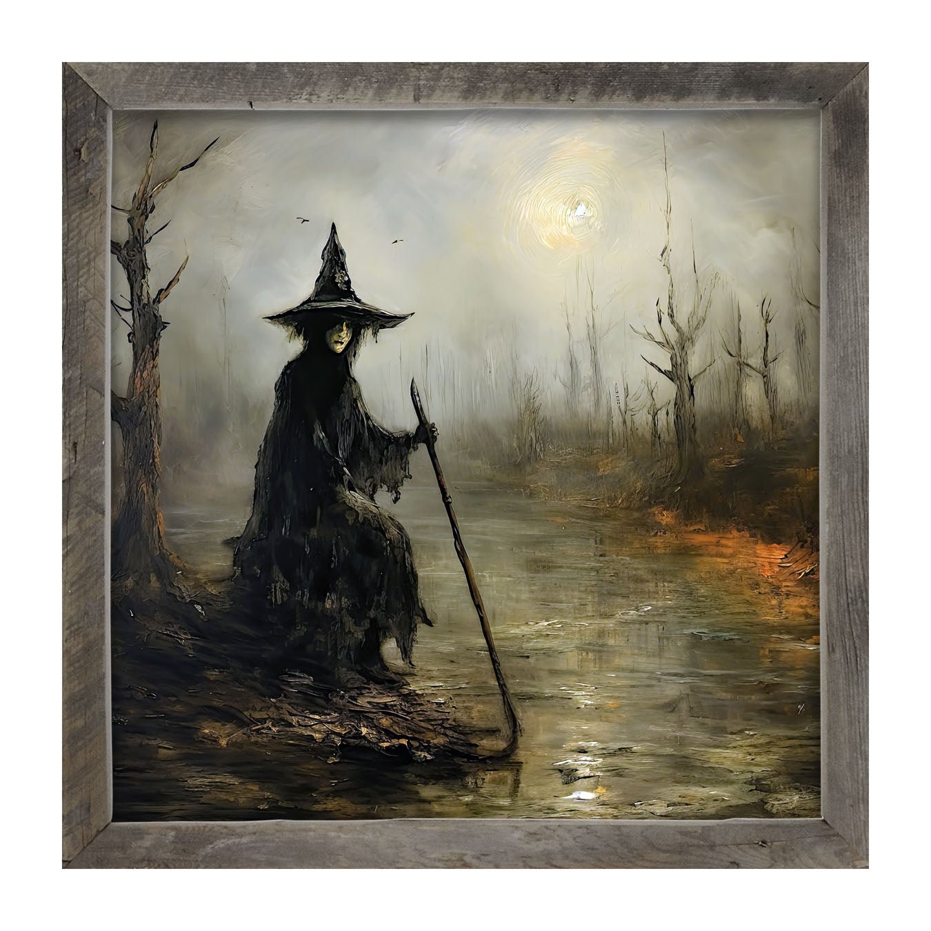 Witch on a path - Framed art