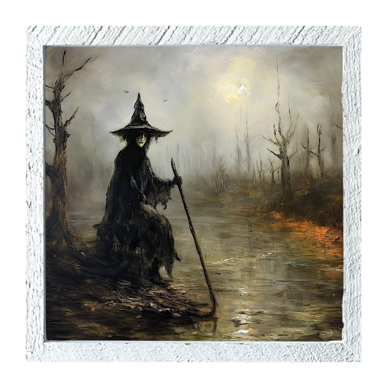 Witch on a path - Framed art