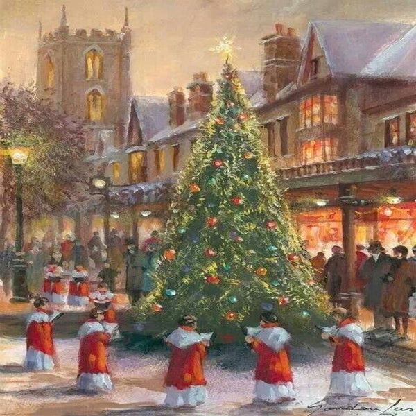City Christmas Tree with Carolers