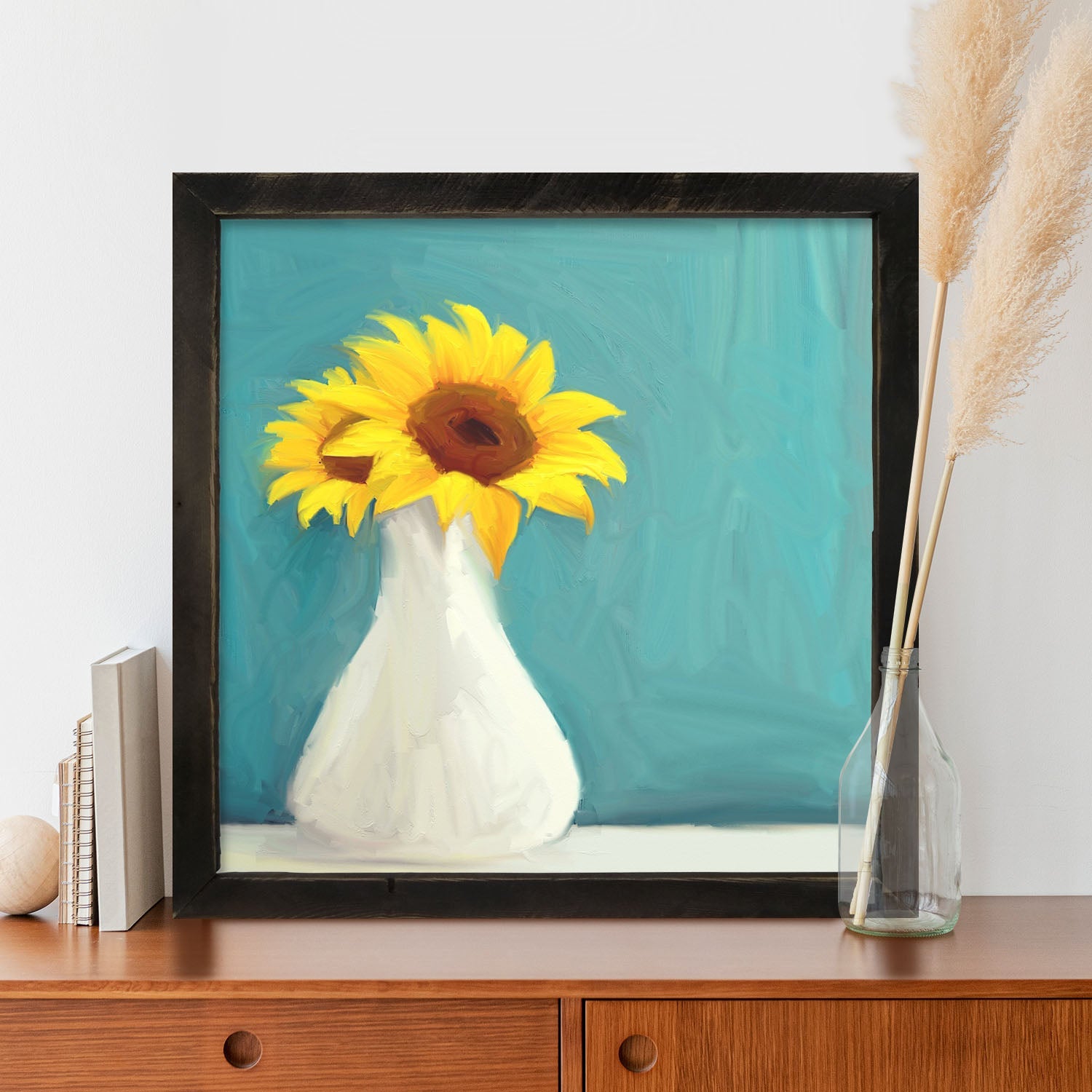Sunflowers in White Vase