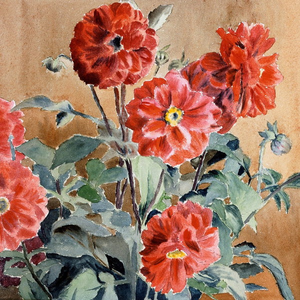 Watercolor Zinnias