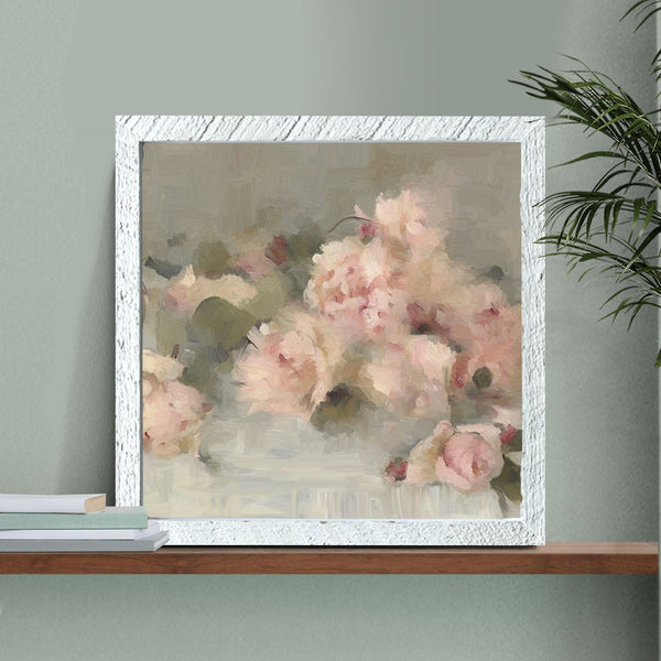 Pale Roses on Linen