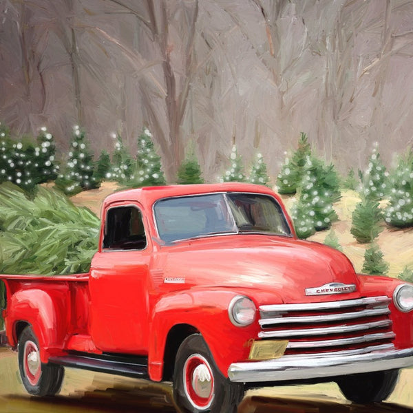 Chevy Truck with a Fresh Cut Tree